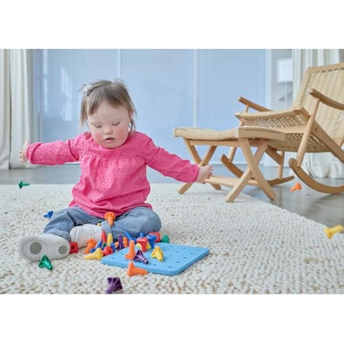 edx education Giant Geo Pegs and Board Set – Montessori Learning Toy