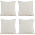 GONOVE Cotton Linen Cushion Covers 60x60cm – Set of 4 Decorative Beige