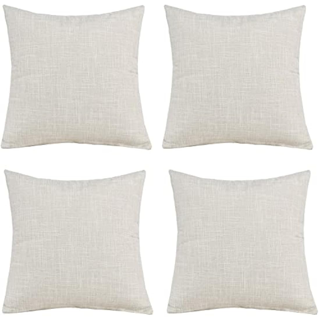 GONOVE Cotton Linen Cushion Covers 60x60cm – Set of 4 Decorative Beige