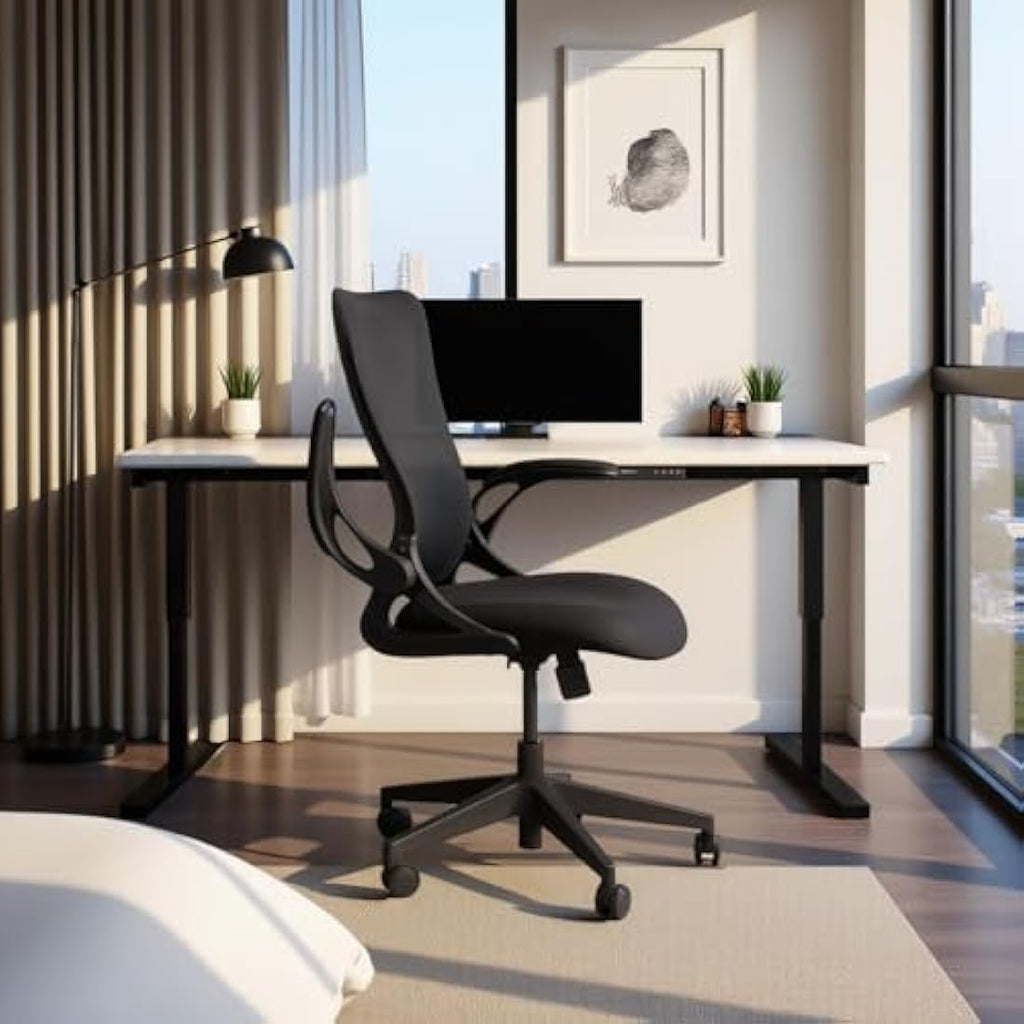 Tervo Model U – Foldable Ergonomic Mesh Office Chair with Flip-Up Arms