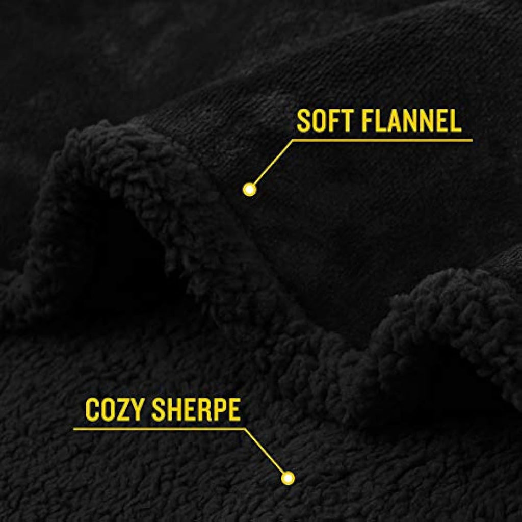 Luciphia Waterproof Pet Blanket – Fluffy Double Layer Dog Cover, Black, XL