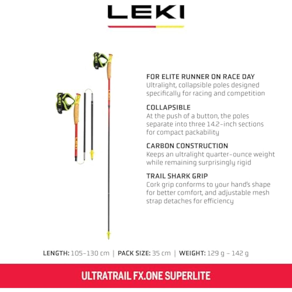 Leki Ultratrail FX.One Superlite – Foldable Carbon Trail Running Poles