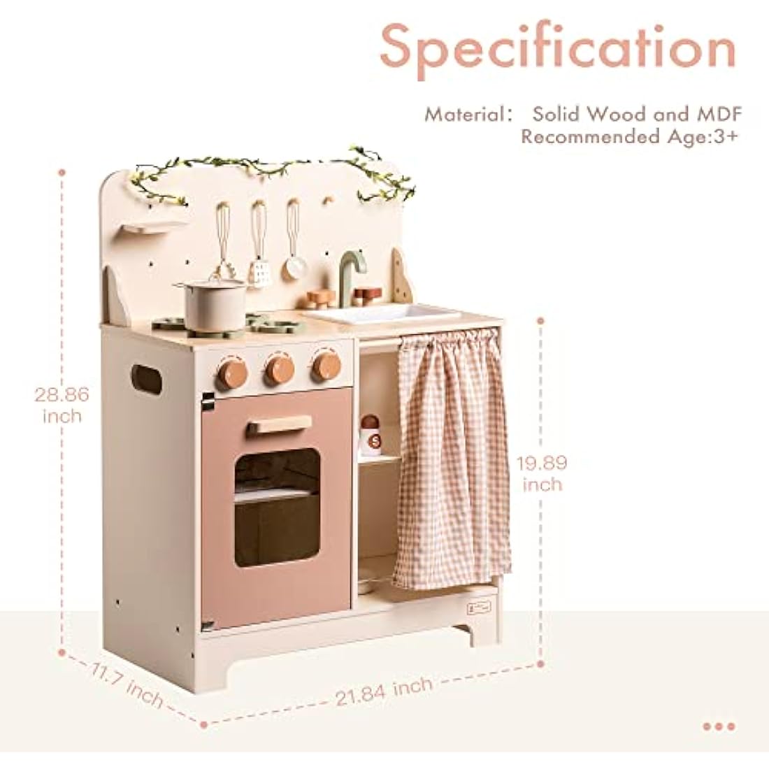 ROBUD Wooden Play Kitchen Toy Set with Accessories for Kids |