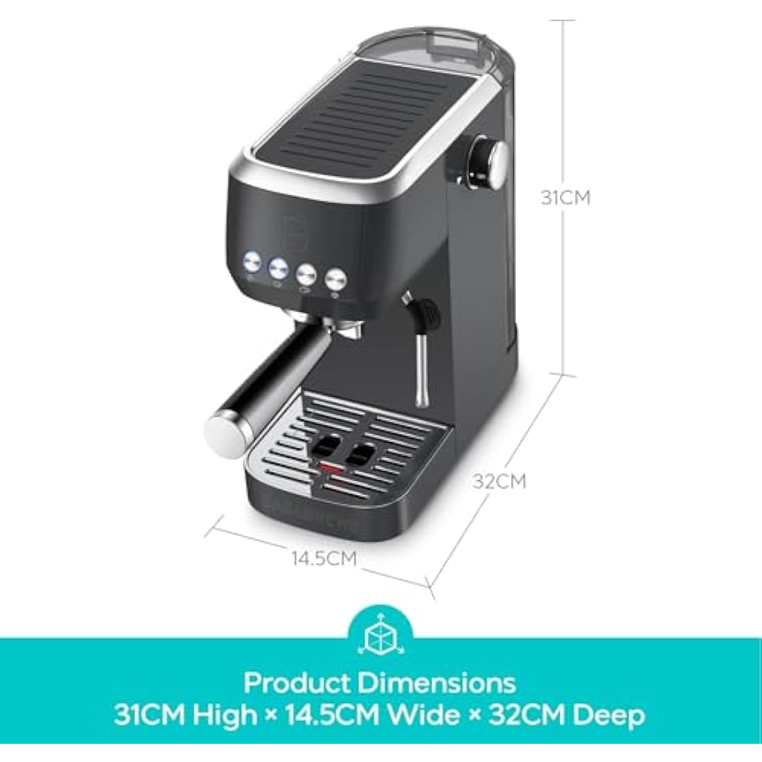 Casabrews 20-Bar Espresso Machine | Professional Coffee Maker with Steamer