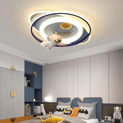 GHiycotdl Astronaut LED Ceiling Light – 58cm Dimmable Kids Room Lamp