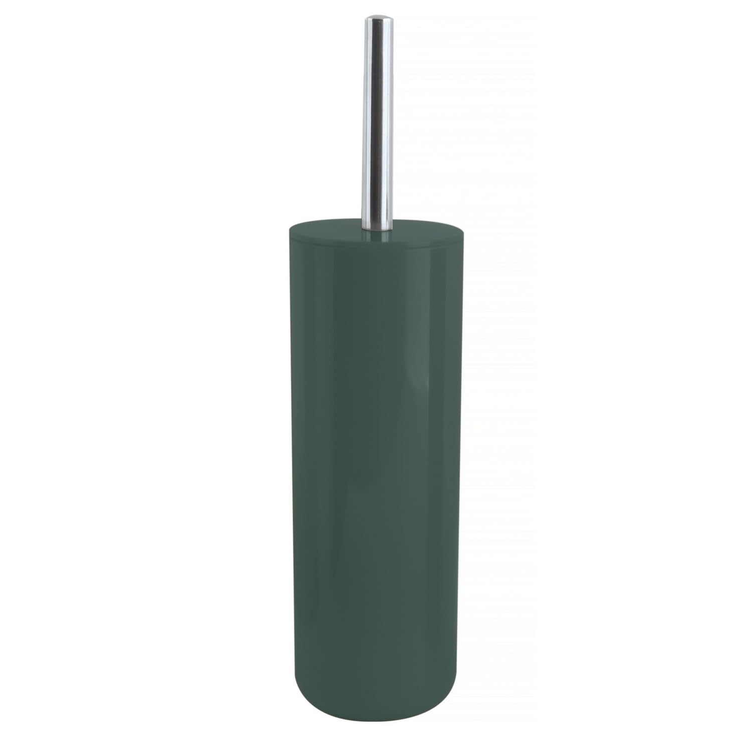 MSV Inagua Toilet Brush and Holder – Modern Dark Green Bathroom Set