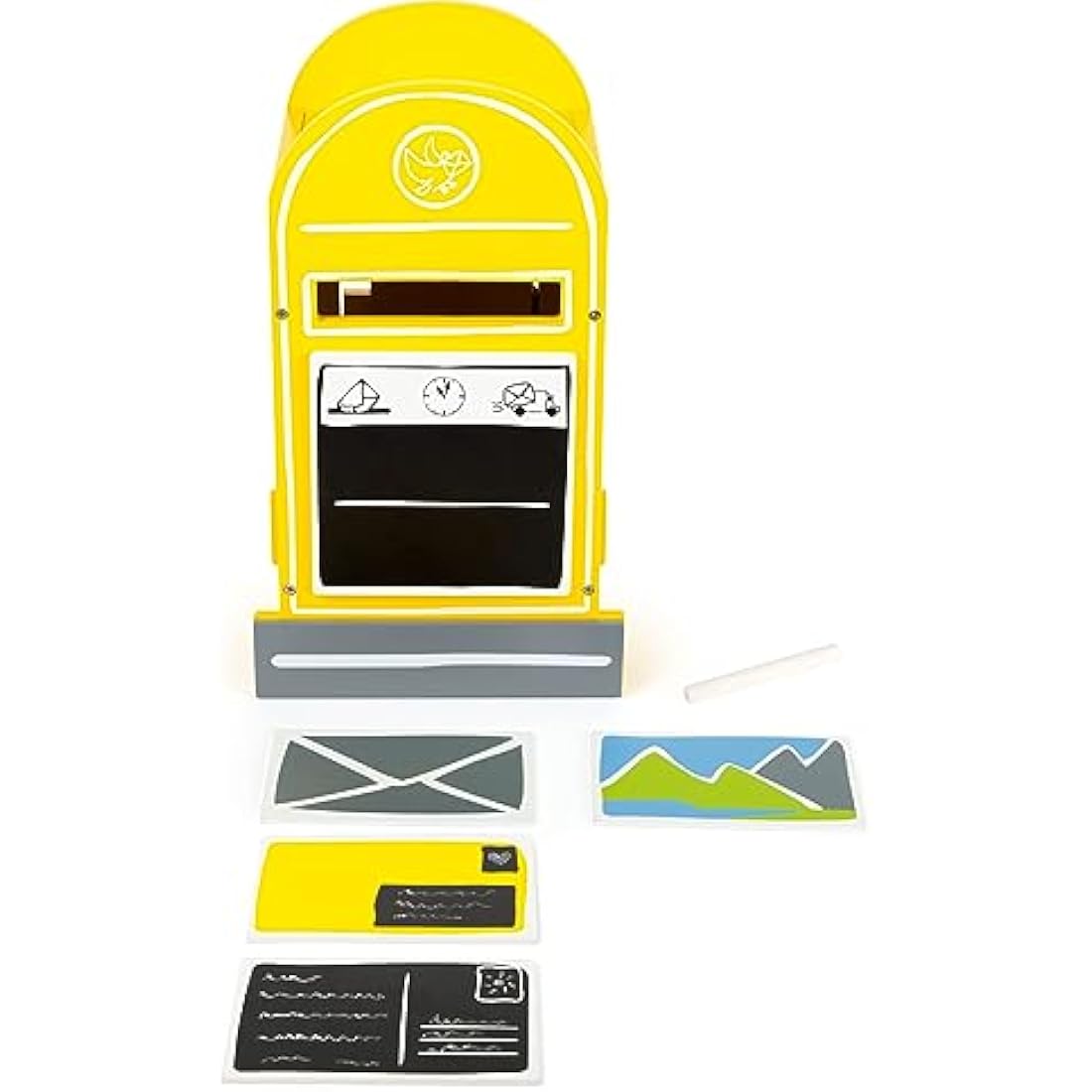 Small Foot Wooden Letterbox Toy with Postcards and Chalk – Pretend Play