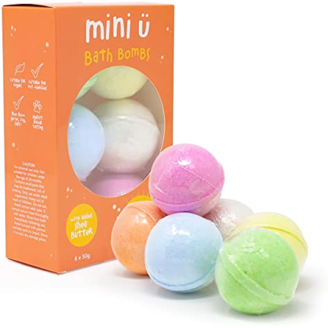 Mini U Kids Bath Bombs with Toys Inside - Shea Butter Set of 6
