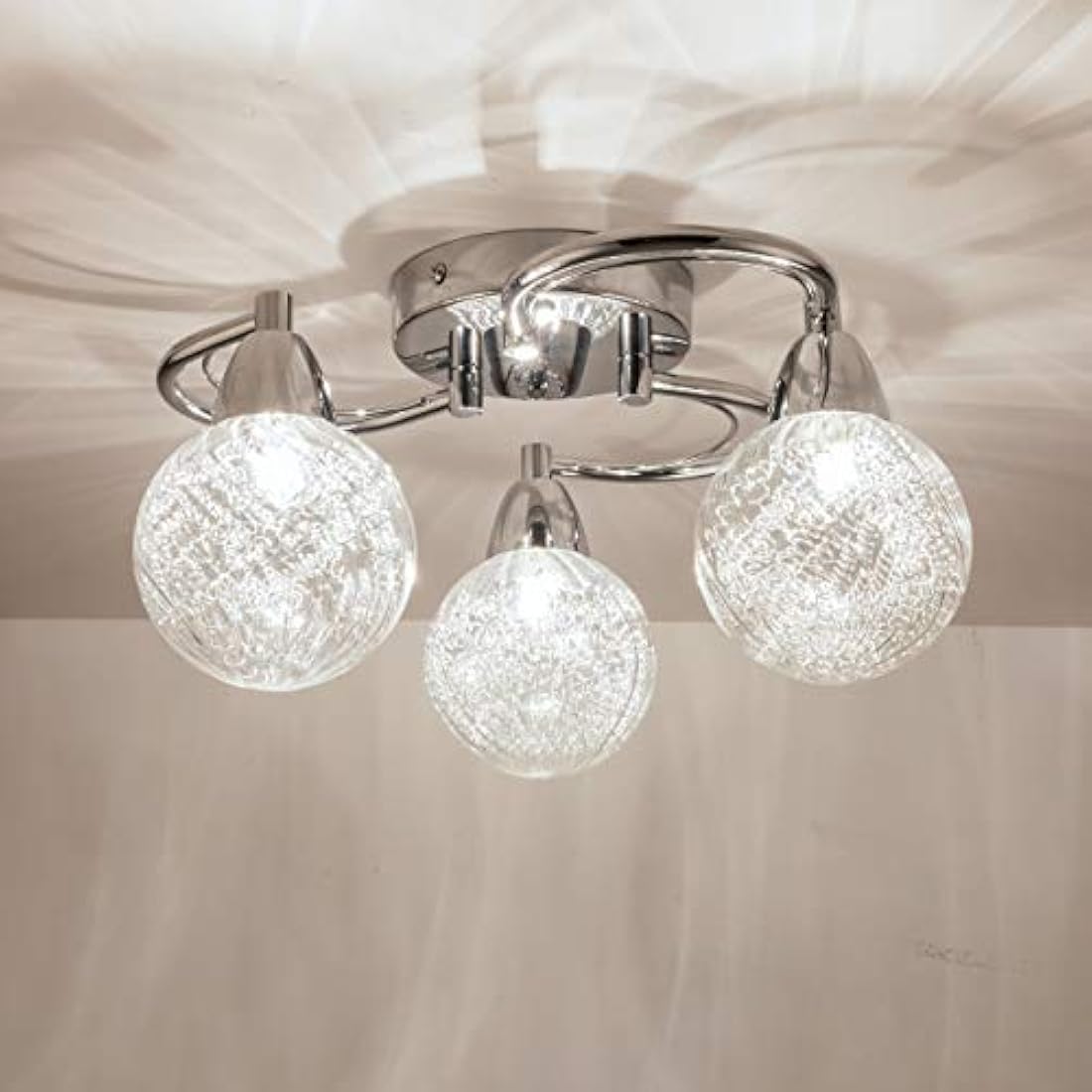 Aurolite Bolla 3-Light LED Semi Flush Ceiling Light | Polished Chrome