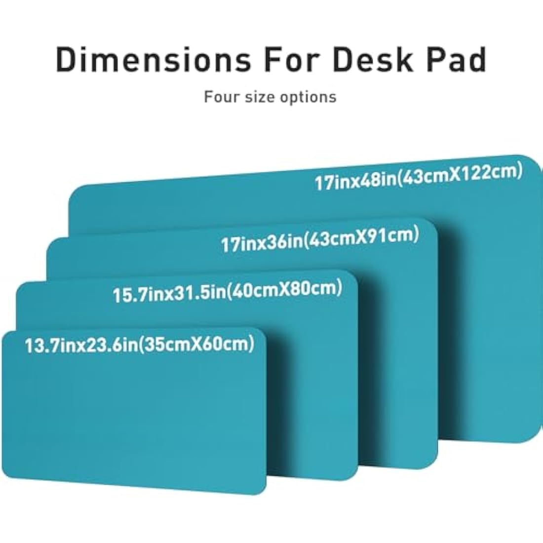 Aothia PU Leather Desk Mat – Large Non-Slip Mouse Pad, Turquoise Blue