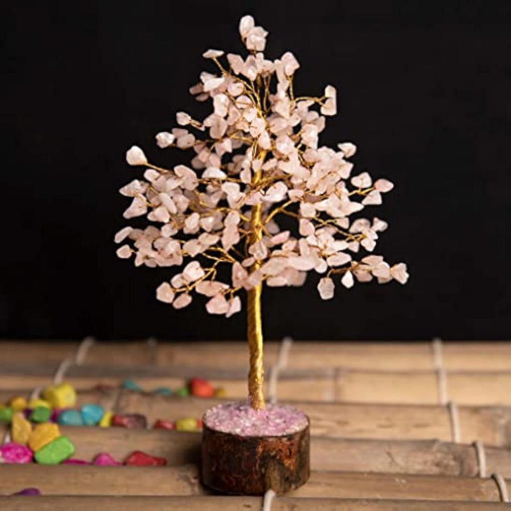 Rose Quartz Crystal Tree - 300 Bead Gemstone Healing Decor