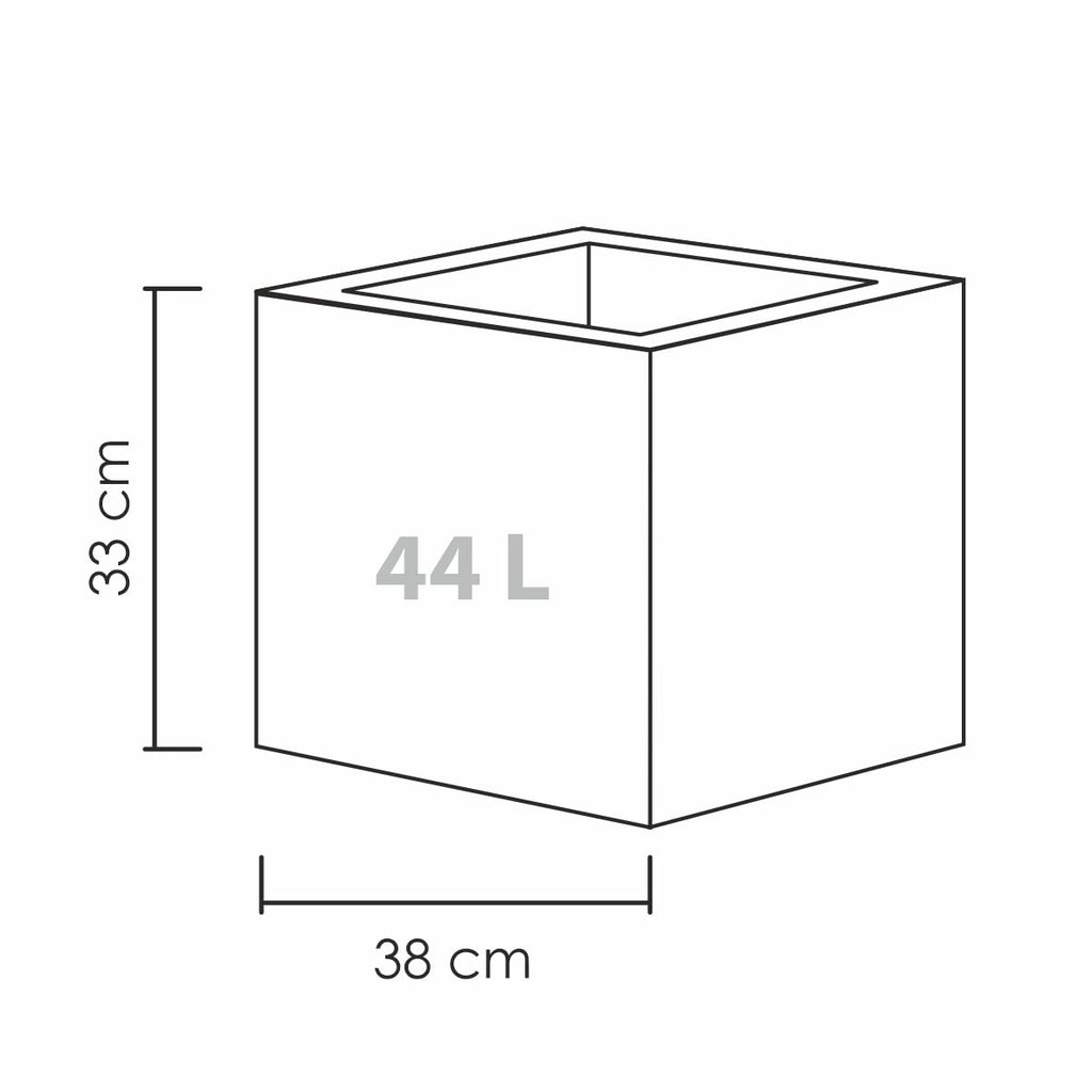 Scheurich C-Cube Planter - Stony Black Concrete Look Plastic, 40cm