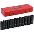 CASOMAN 3/8-Inch Drive Deep Impact Socket Set | 6-Point Metric CR-V, 13-Piece