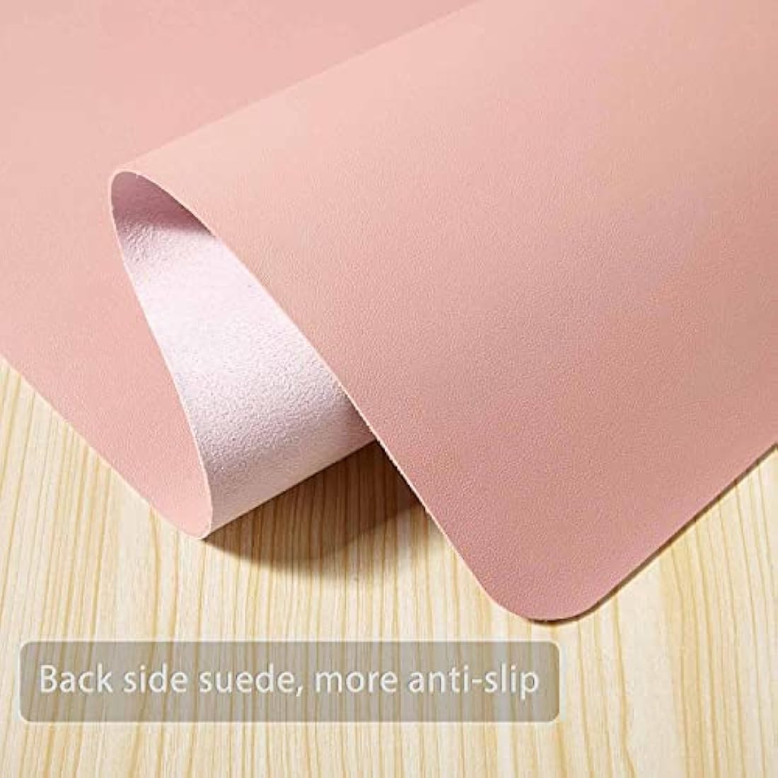 DOBAOJIA Large PU Leather Desk Pad - 31.5" x 15.7" Waterproof Mouse Mat, Pink