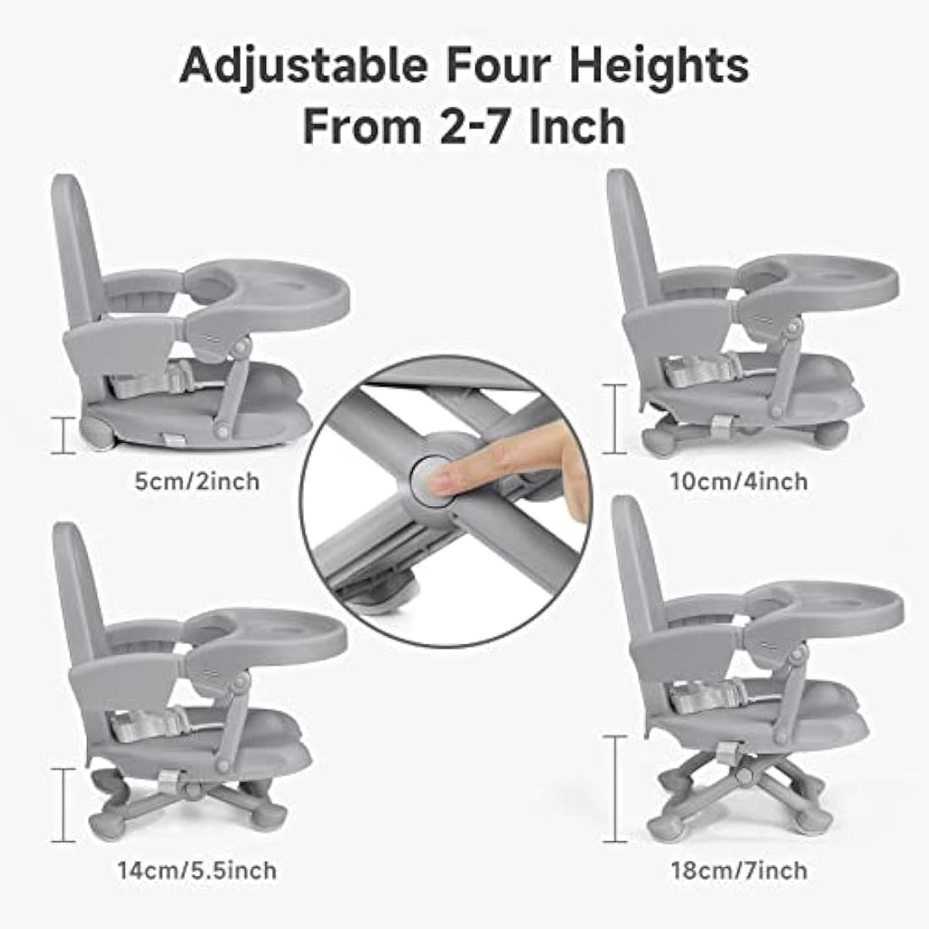 YOLEO Portable Baby High Chair | Adjustable Booster Seat with Tray