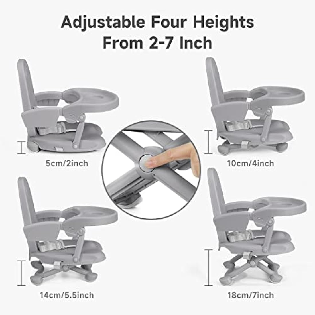 YOLEO Portable Baby High Chair | Adjustable Booster Seat with Tray