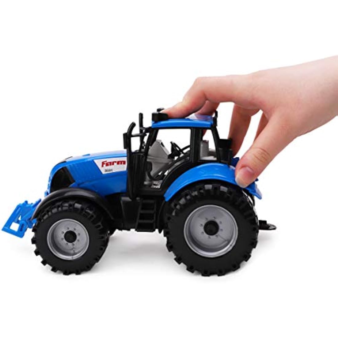Toyland Friction Powered Farm Tractor with Opening Hood - Blue