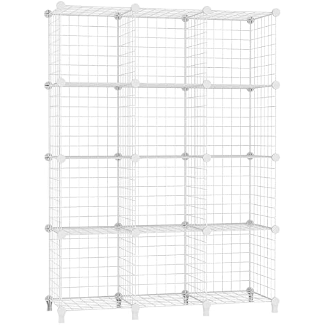 AWTATOS 12-Cube Wire Storage Shelves | Modular DIY Bookcase - White