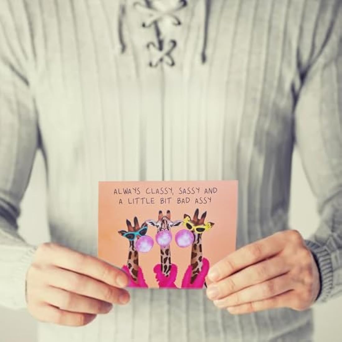 Central 23 Funny Pop Up Birthday Card – Sassy Giraffe Floral Design