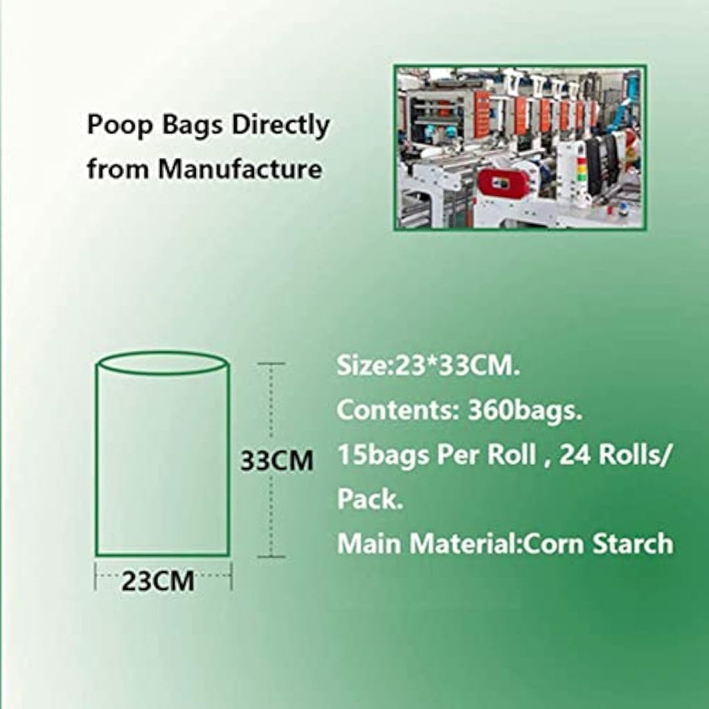 Biodegradable Dog Poop Bags – 360 Extra Thick Corn Starch Bags