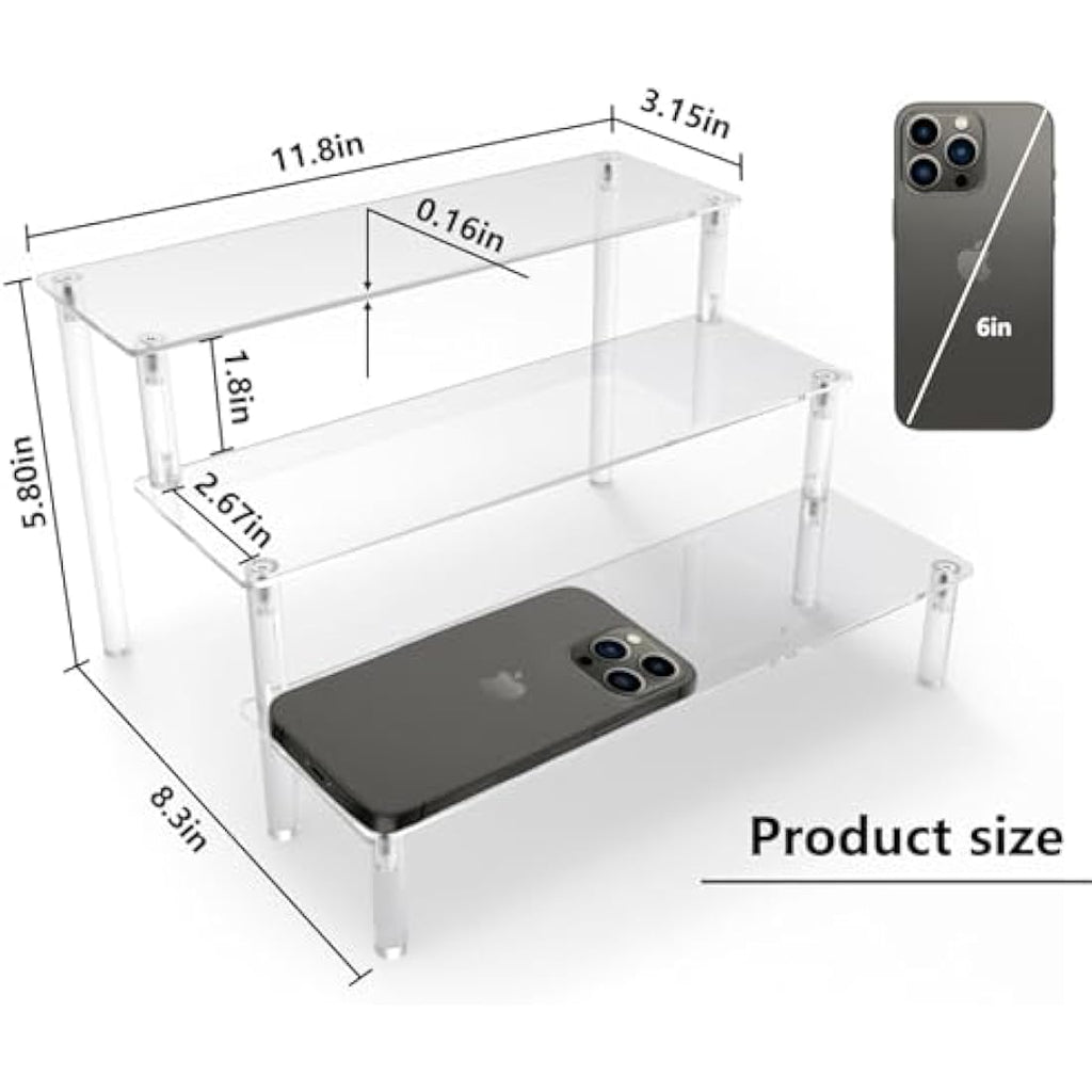 3-Tier Acrylic Riser Display Stand for Funko Pop – 3 Pack