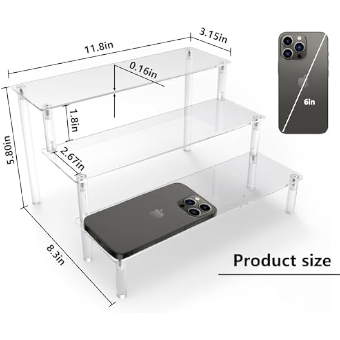 3-Tier Acrylic Riser Display Stand for Funko Pop – 3 Pack