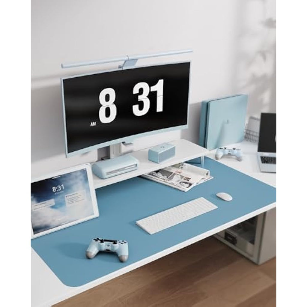 MOLMO Leather Desk Mat – Waterproof Non-Slip Office Pad, Azure (60x35cm)