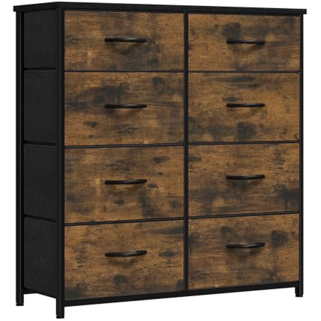 YITAHOME 8-Drawer Fabric Dresser | Metal Frame Storage Chest, Rustic Brown