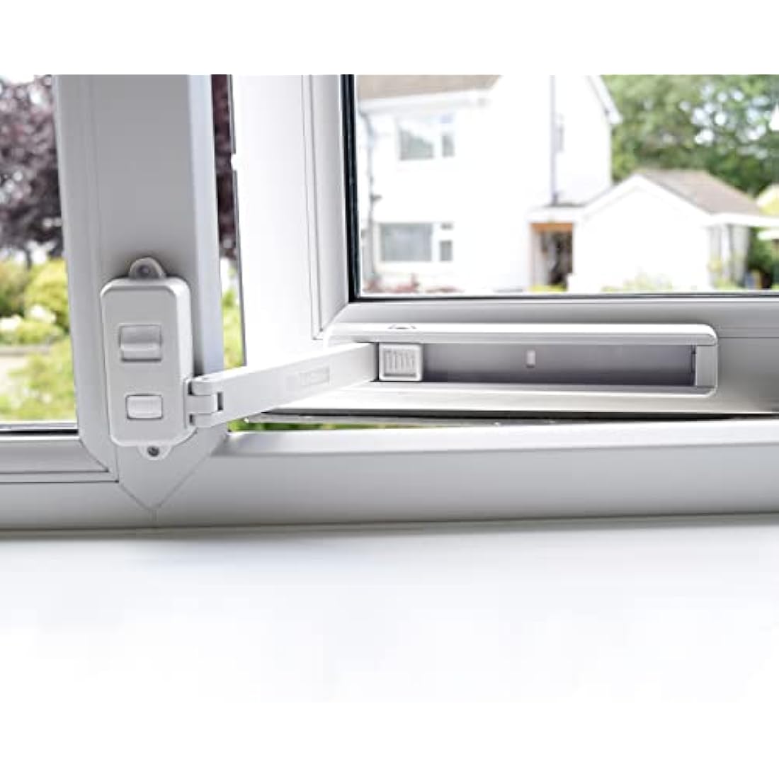 BeeGo Window Restrictor | Adhesive Child & Pet Safety Lock for UPVC - White