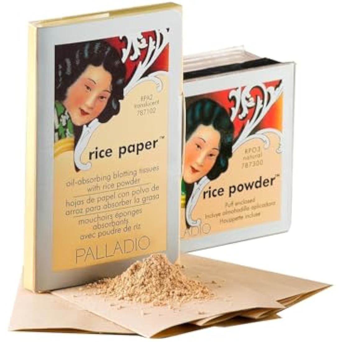 Palladio Rice Paper Blotting Sheets – Oil Absorbing Face Tissues, 40 Count