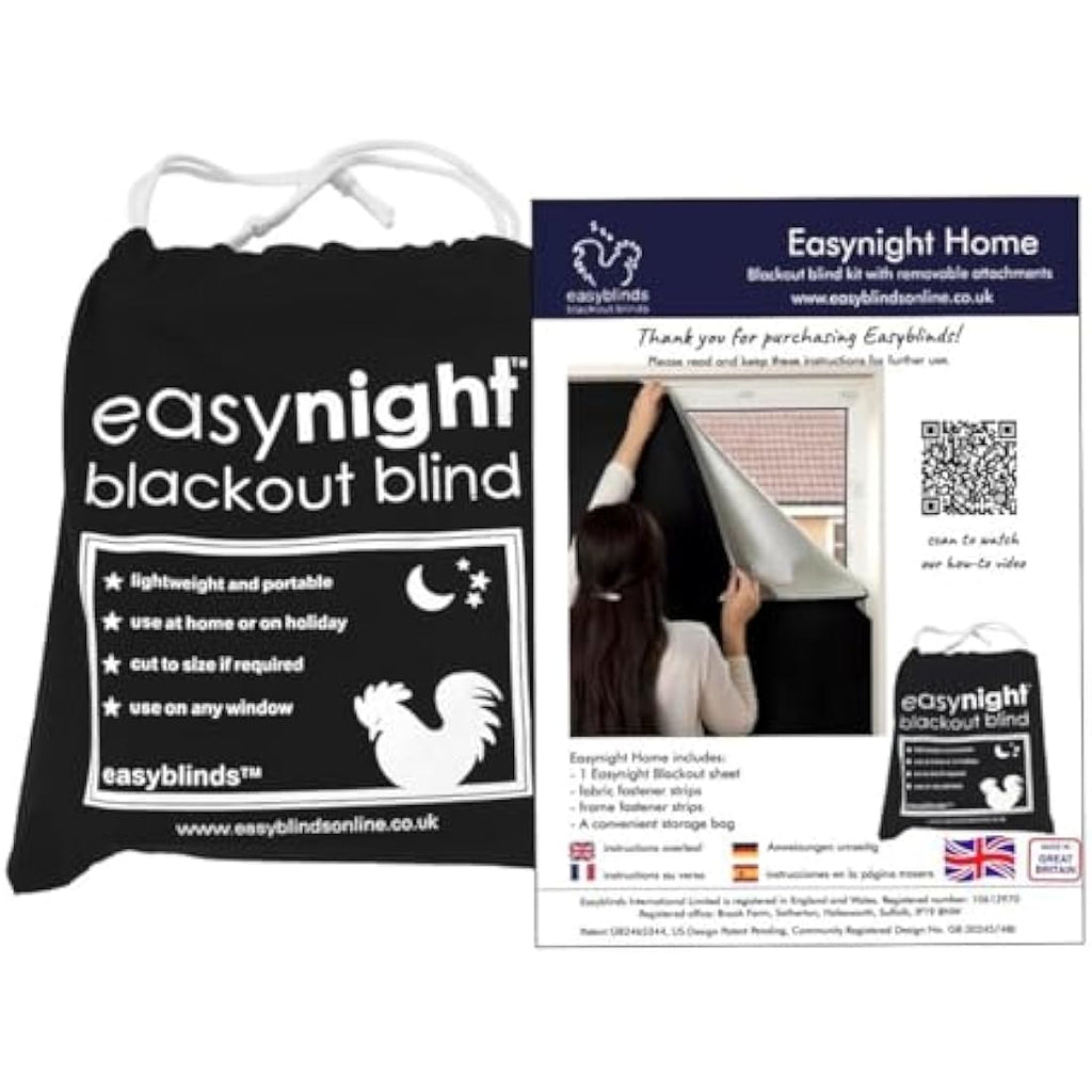 Easynight Blackout Blind – 100% Light Blocking Fabric, 200x145cm