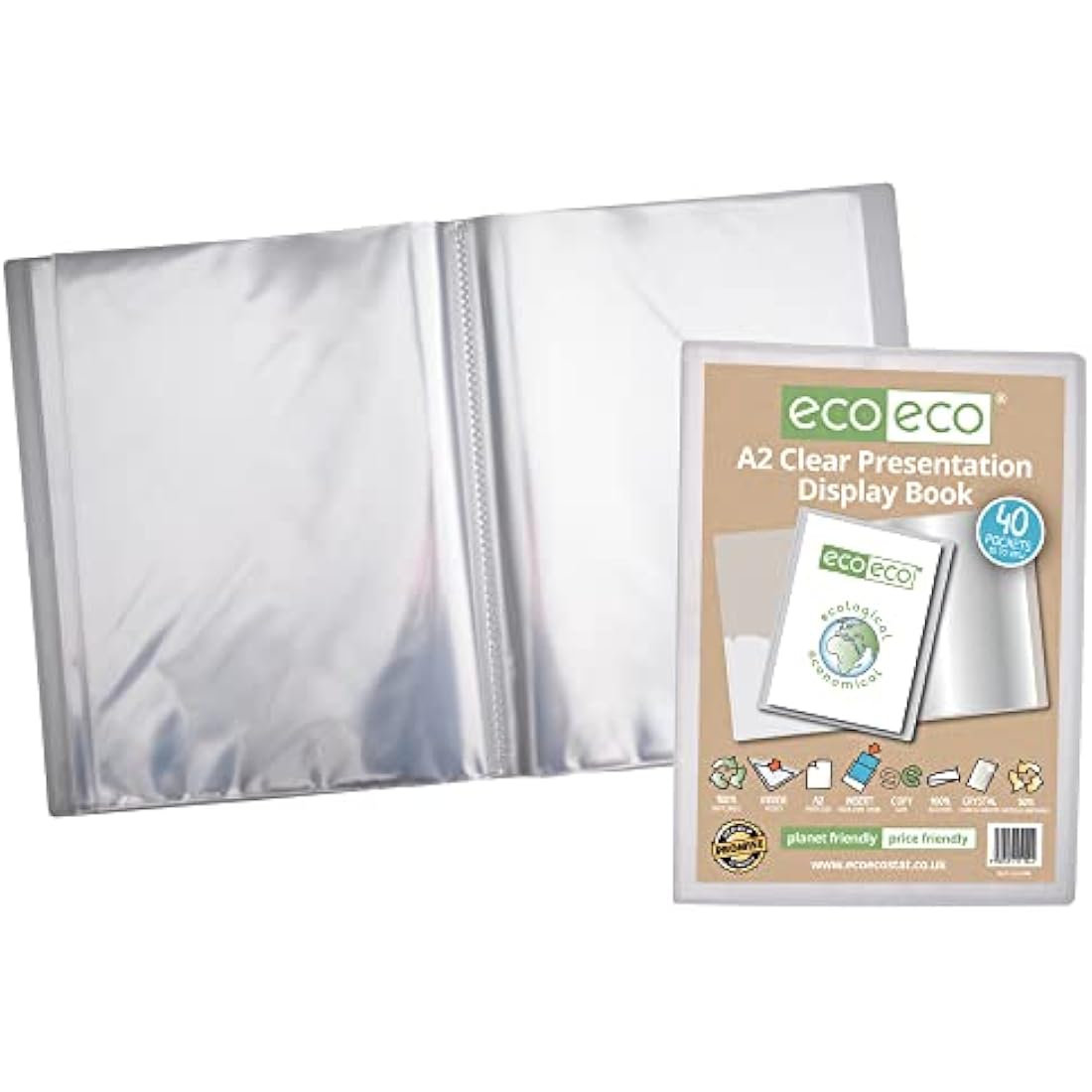 eco-eco A2 Presentation Display Book | 40 Pocket Recycled Art Folder