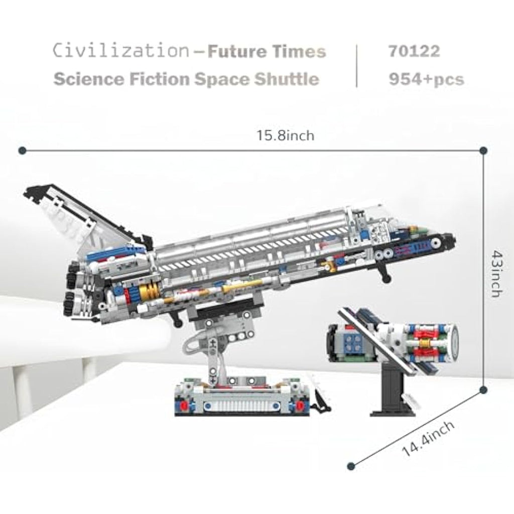 JMBricklayer Space Shuttle Building Blocks Kit - 954pc Model with Stand