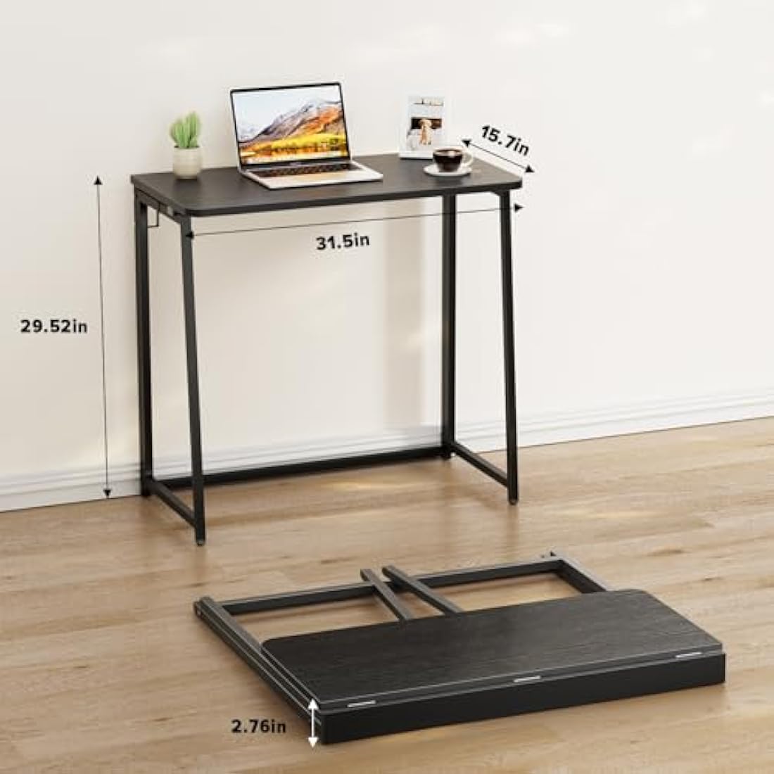 Folding Computer Desk – 80cm Small Space-Saving Writing Table