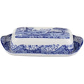 Spode Blue Italian Ceramic Covered Butter Dish - Fine China Tableware