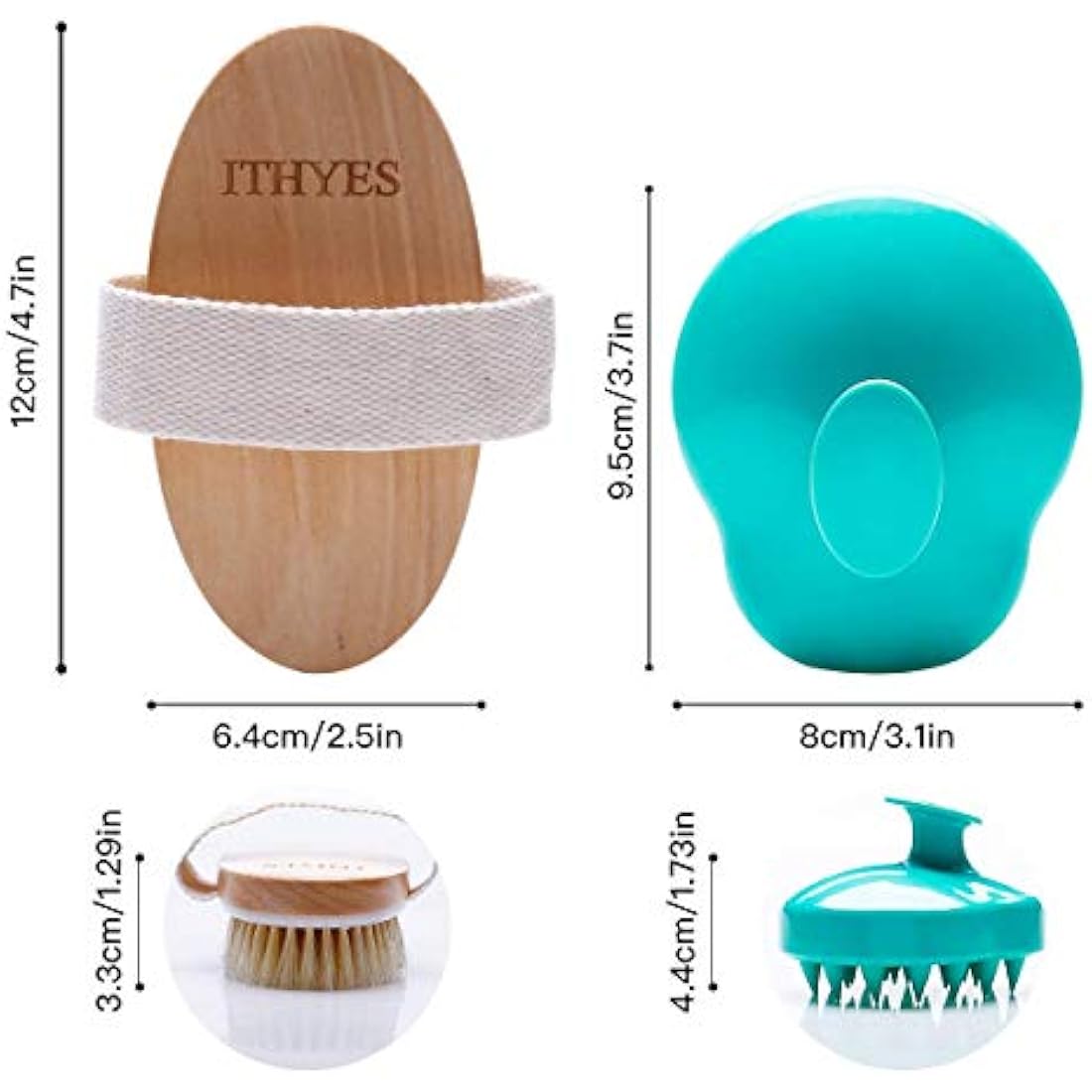Jolof Store Scalp Massager & Body Brush Set | Silicone & Natural Bristle