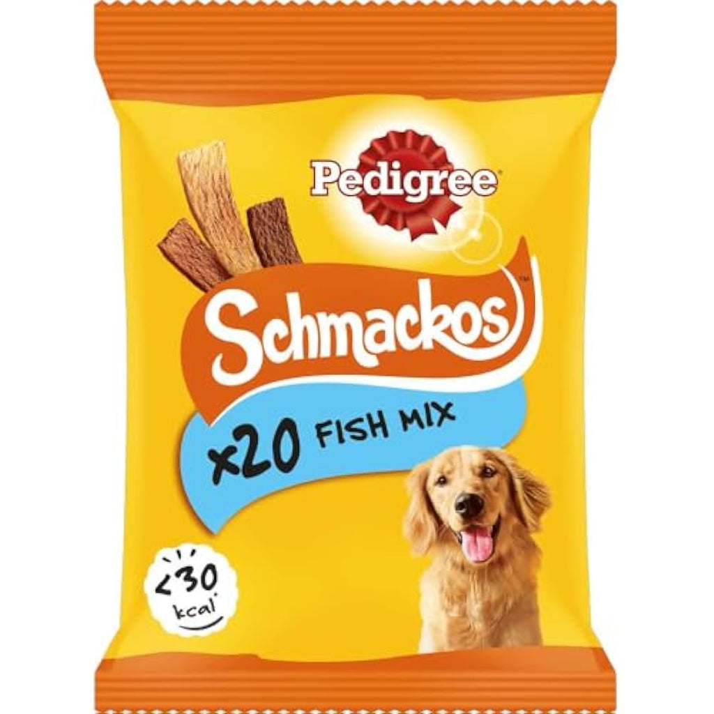 Pedigree Schmackos Fish Mix Dog Treats – 180 Soft Training Strips (9 Pack)