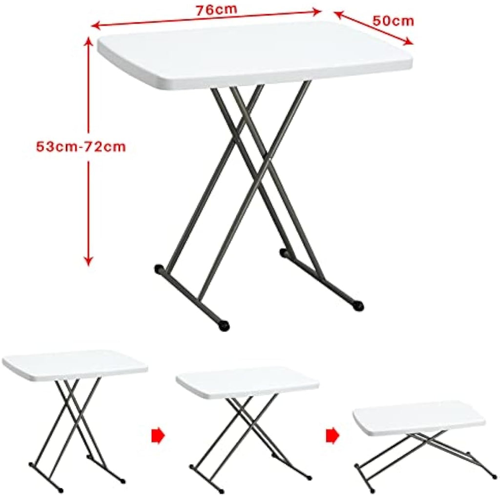 HollyHOME 2.5FT Folding Table | Height Adjustable Portable Picnic Table