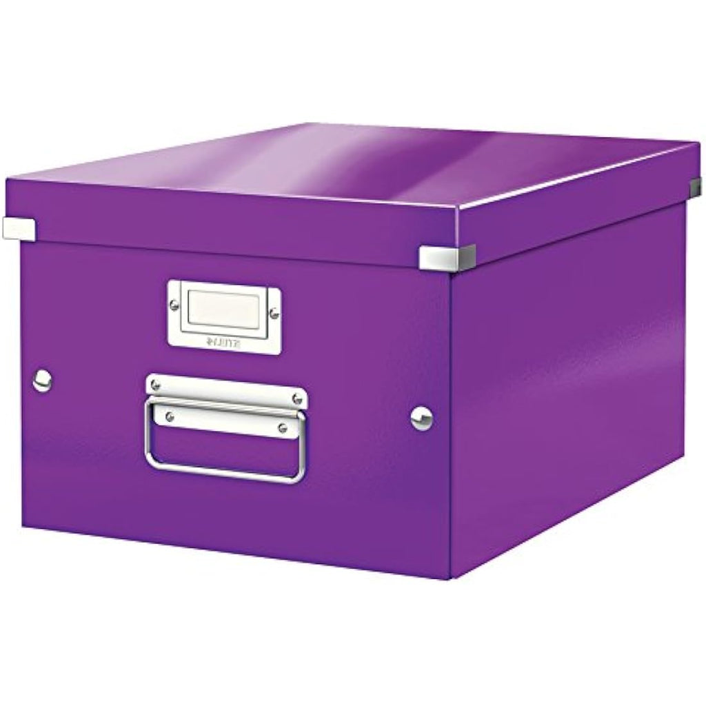 Leitz Click and Store A4 Medium Storage Box | Purple Document Organizer