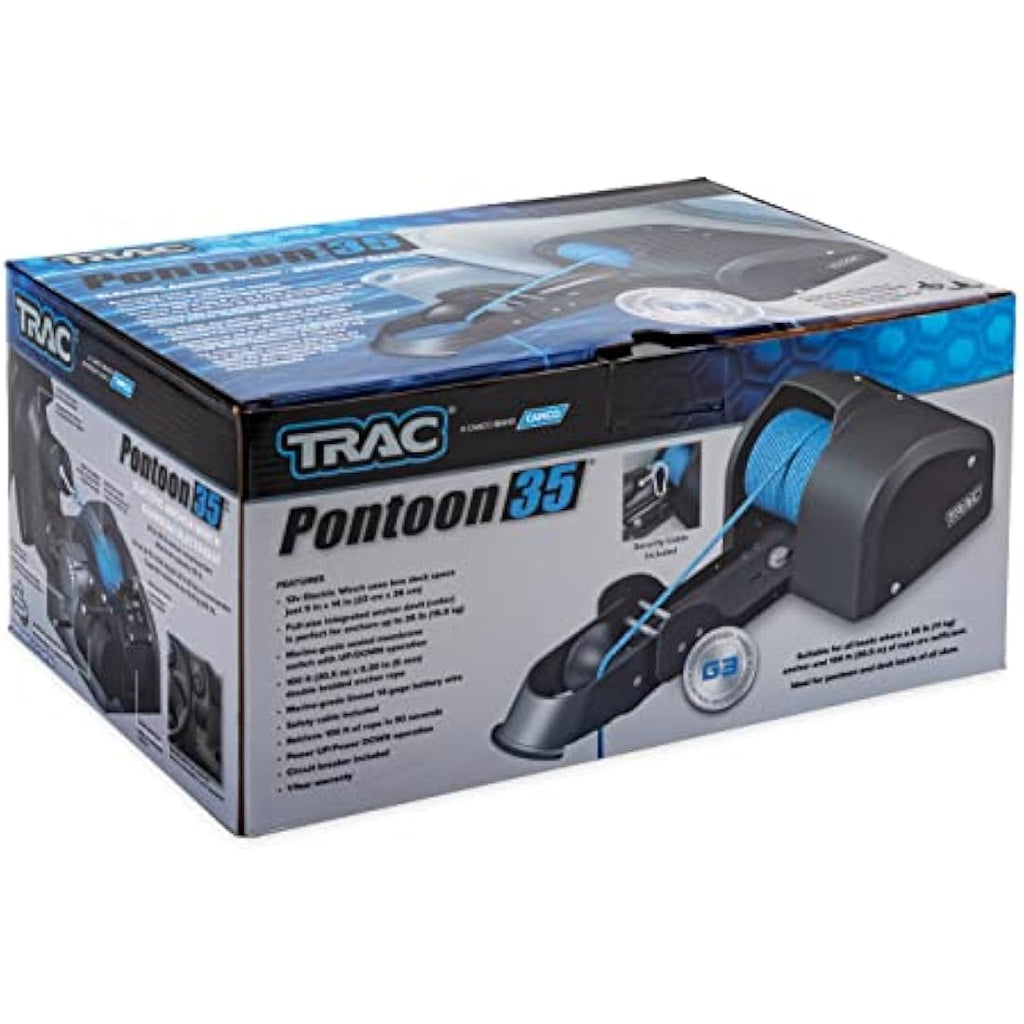 TRAC-Outdoor Pontoon 35 Electric Anchor Winch - 12V Marine Gear Motor