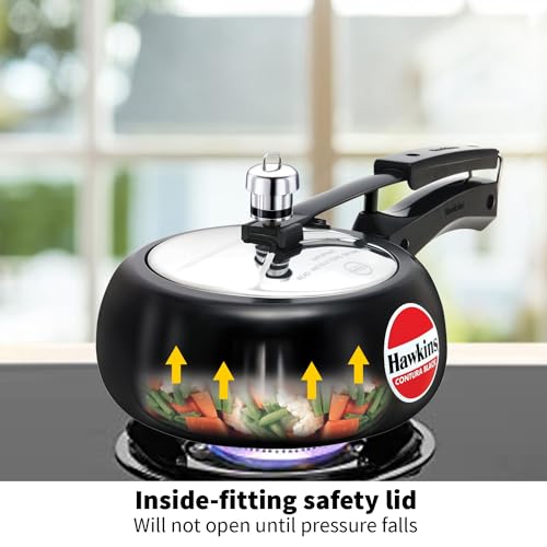 Hawkins Contura 2 Litre Hard Anodised Pressure Cooker - Black (CB20)
