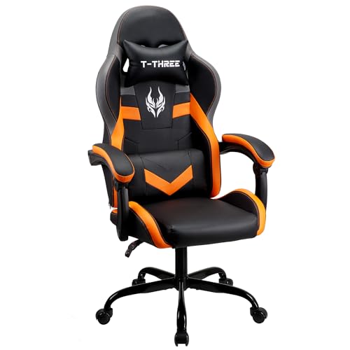 T-THREE Ergonomic High-Back Mesh Gaming Chair with Lumbar Support - White
