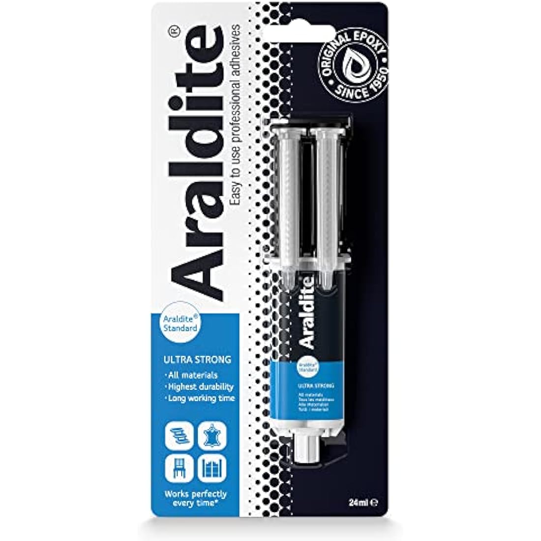 Araldite Standard 2-Part Epoxy Resin Syringe – Strong Multi-Surface Glue, 24ml