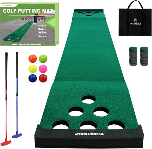 KOFULL Golf Putting Green - Indoor Outdoor Practice Mat with 2 Putters