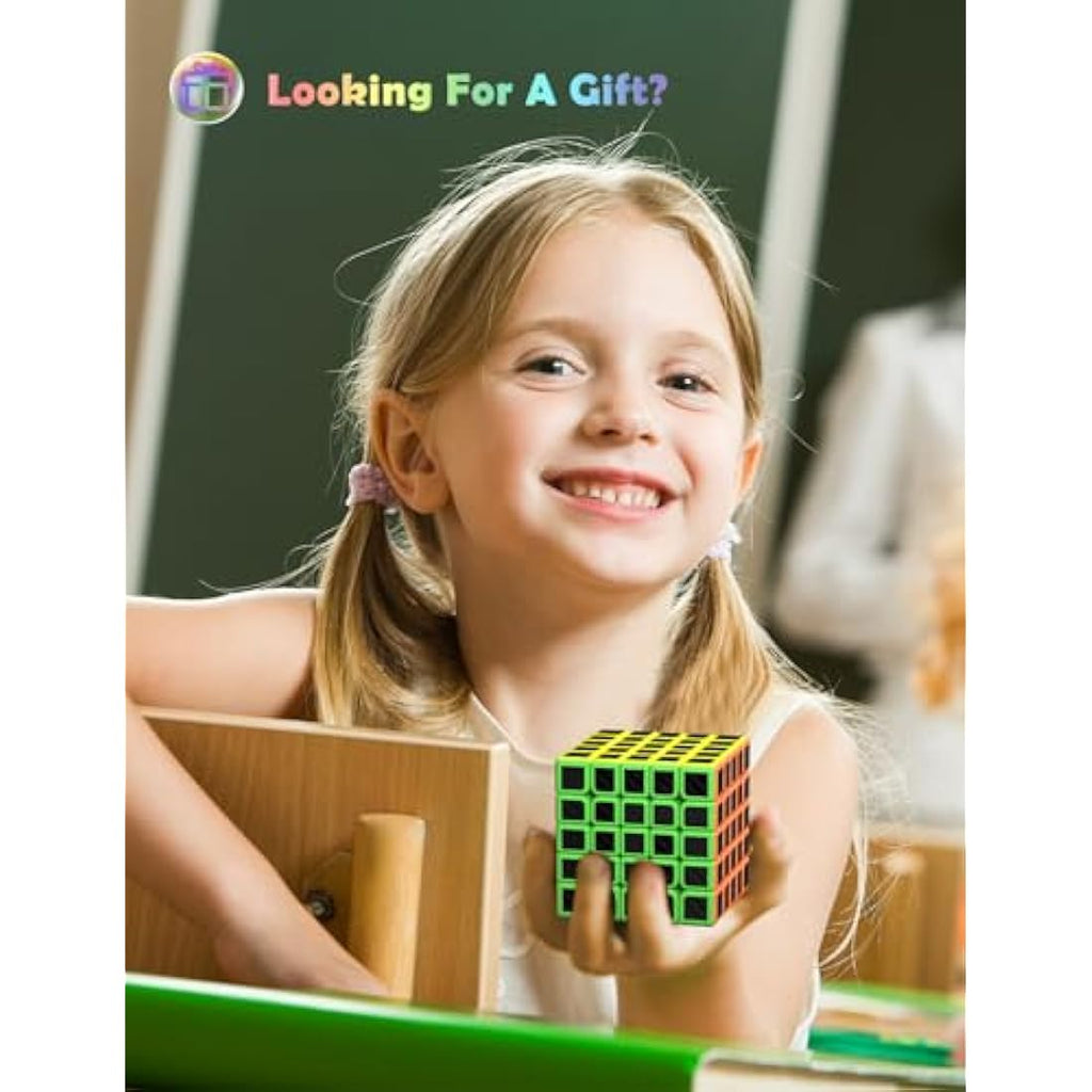 Roxenda 5x5 Speed Cube – Carbon Fiber Sticker Magic Puzzle for Kids