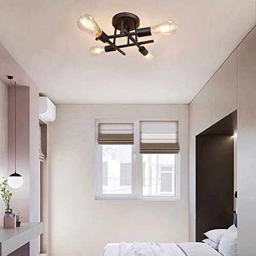 Jolof Store Modern Sputnik Chandelier – 4-Light Industrial Ceiling Fixture