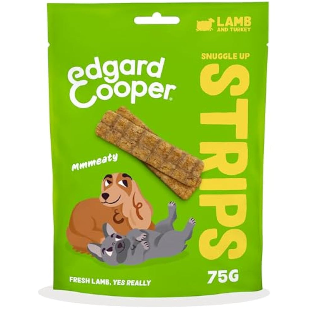 Edgard & Cooper Lamb & Turkey Dog Treats – Grain Free Strips (10 x 75g)