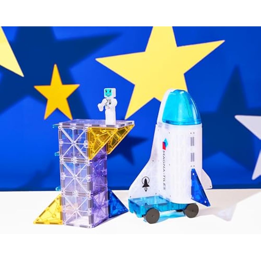 Magna-Tiles Space 32-Piece Magnetic Construction Set with Shuttle