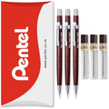 Pentel P200 Mechanical Pencil 0.3mm - 3 Pencils & 3 Lead Refills