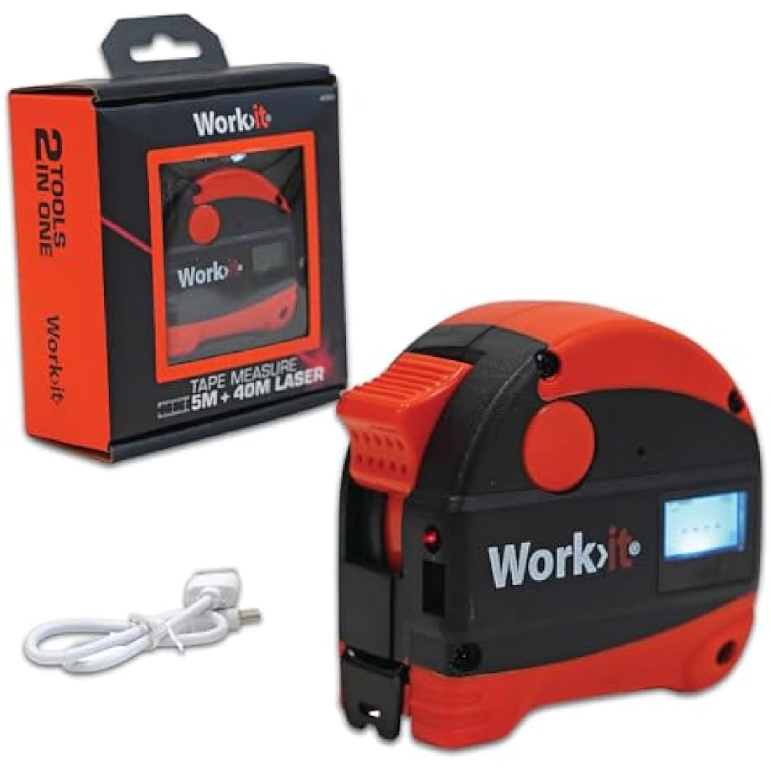 Jolof Store Laser Tape Measure 5m + 40m – Magnetic USB Rechargeable